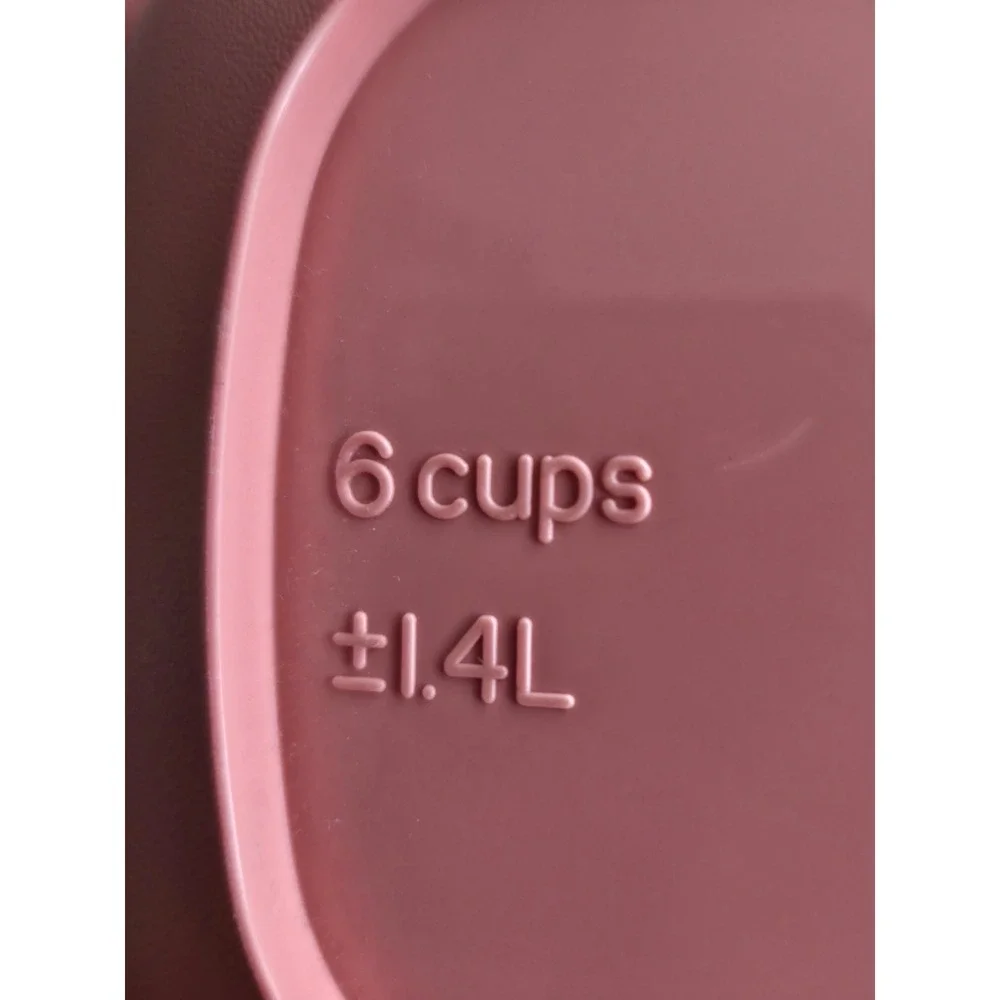 Tupperware Vtg Microwave Steamer 6 Cup 1.4L 3 Piece Set Pink‎ 1273-4 Made in USA